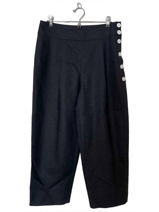 Club Monaco Pants - Club Monaco Black Linen Culottes Straight Leg Capri Pants - Sz 6